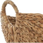 Deco 79 Seagrass Handmade Decorative and Functional Storage Basket Large Woven Basket Organizer with Ring Handles, Basket for Storage 20" x 18" x 19", Brown