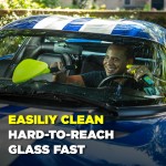 Invisible Glass 95160 Reach & Clean Windshield Cleaning Tool and Car Window Cleaner Tool for Interior and Exterior Auto Glass, Trucks, SUVs, RVs and Home Windows with 2 Microfiber Pads and Storage Bag