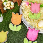 Whaline 4Pcs Spring Tulips Wood Signs Table Decor - Retro Spring Flowers Table Centerpiece Rustic Farmhouse Floral Tiered Tray Decor Tulip Block Wooden Signs for Home Tabletop Decor