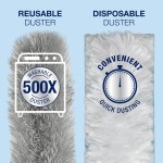 Bona High Performance Dusting System - 1 Extendable Handle, 3 Disposable Dusters, 1 Reusable Duster, & 1 Storage Bag - Extendable Dusting Kit