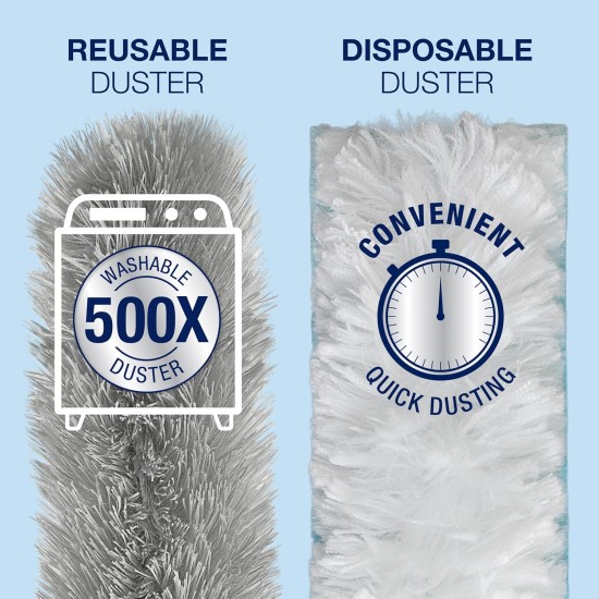 Bona High Performance Dusting System - 1 Extendable Handle, 3 Disposable Dusters, 1 Reusable Duster, & 1 Storage Bag - Extendable Dusting Kit