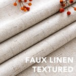 H.VERSAILTEX Linen 100% Blackout Curtains for Bedroom Full Light Blocking Curtains, Textured Window Curtain for Living Room 84 inch Grommet, Energy Efficient Curtains White Liner(2 Panels, Natural)