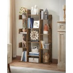 VASAGLE Bookshelf, Tree-Shaped Bookcase with 13 Storage Shelves, Rounded Corners, 9.8”D x 33.9”W x 55.1”H, Rustic Brown ULBC67BXV1 VASAGLE Bookshelf, Tree-Shaped Bookcase with 13 Storage Shelves, Rounded Corners, 9.8”D x 33.9”W x 55.1”H, Rustic Brown ULBC67BXV1
