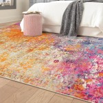 Lahome Modern Abstract Washable 5x7 Area Rugs for Living Room, Colorful Soft Bedroom Rug Low Pile Non Slip,Stain Resistance Dining Room Carpet for Nursery Office Entrance Home Office Decor