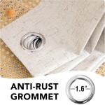 H.VERSAILTEX Linen 100% Blackout Curtains for Bedroom Full Light Blocking Curtains, Textured Window Curtain for Living Room 84 inch Grommet, Energy Efficient Curtains White Liner(2 Panels, Natural)