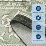 GarveeHome Provence 5x7 Area Rugs, Botanical Grove Sage Green Vintage Cottagecore Non-Slip Washable Rug for Living Room Bedroom Nursery Kitchen Low-Pile Retro Carpet